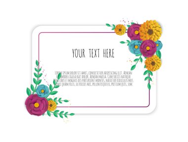 Beyaz bir arka plan üzerinde kağıt çiçeklerle bahar satışı büyük başlığı.