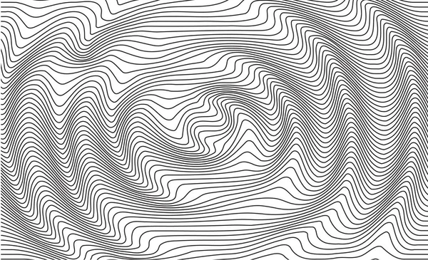 Абстрактный векторный фон волн. 3D оптическая иллюзия, линейное искусство — стоковый вектор