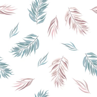 Yapraklı, soyut, pürüzsüz desen. Vektör şablonu