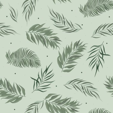 Yapraklı, soyut, pürüzsüz desen. Vektör şablonu