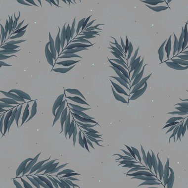 Yapraklı, soyut, pürüzsüz desen. Vektör şablonu