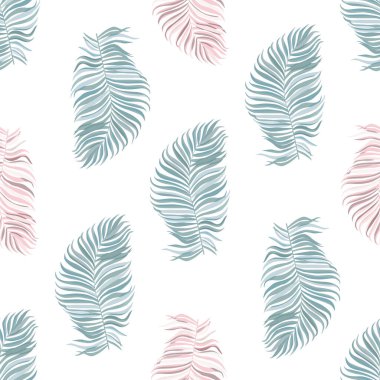 Yapraklı, soyut, pürüzsüz desen. Vektör şablonu.