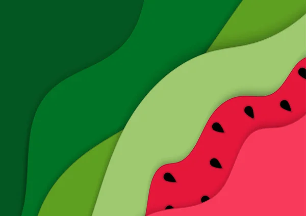 Zomer Achtergrond Met Watermeloen Zomer Concept — Stockvector