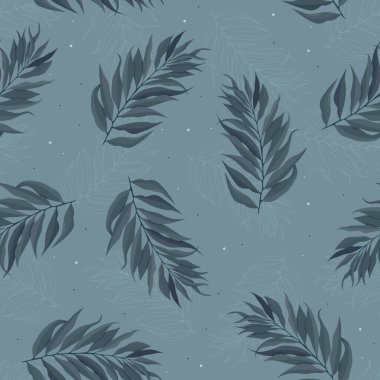 Yapraklı, soyut, pürüzsüz desen. Vektör şablonu.