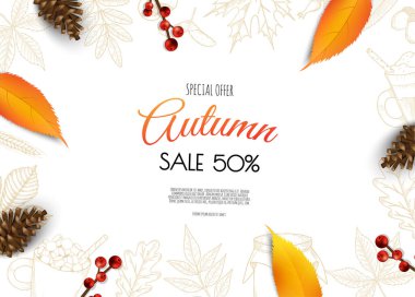 Sonbahar satış arkaplanı yapraklı sonbahar satış arkaplanı.