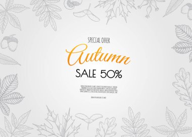 Sonbahar mevsimsel arkaplan çerçevesi ve düşen sonbahar yaprakları