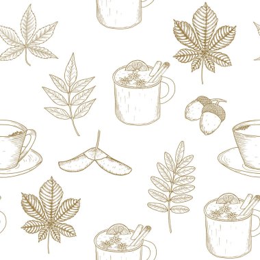 Kusursuz sonbahar deseni. Duvar kağıdı, arka plan güzel, sevimli, moda parlak baskı