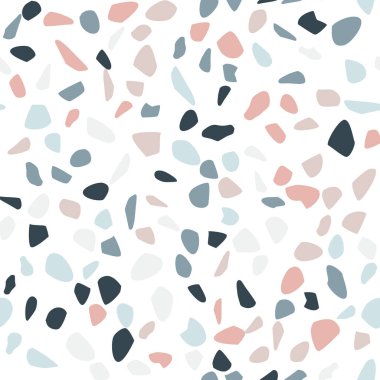 Terrazzo kusursuz desen. Pastel renkler. Mermer. Soyut arkaplan.