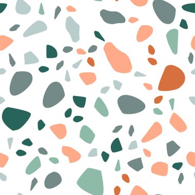Terrazzo kusursuz desen. Pastel renkler. Mermer. Soyut arkaplan.