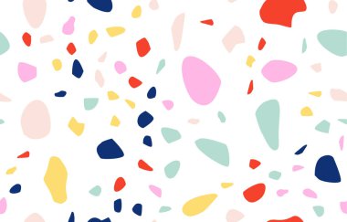 Terrazzo kusursuz desen. Pastel renkler. Mermer. Soyut arkaplan.