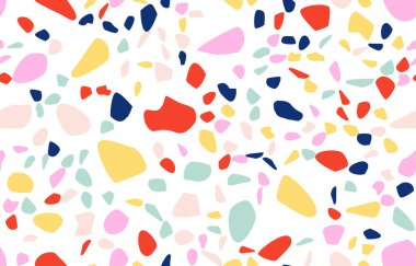 Terrazzo kusursuz desen. Pastel renkler. Mermer. Soyut arkaplan.