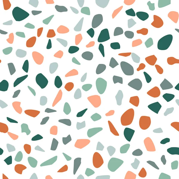 Terrazzo padló vektor zökkenőmentes minta élénk színekben. — Stock Vector
