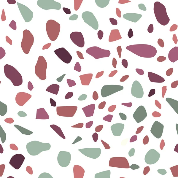 Nahtloses Terrazzo-Muster. Pastellfarben. Marmor. Abstrakter Hintergrund. — Stockvektor
