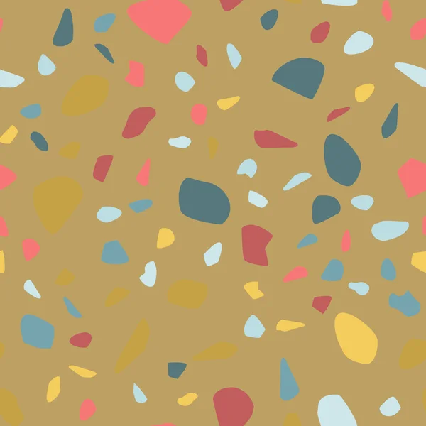 Terrazzo αδιάλειπτη μοτίβο. Χρώματα ζυμαρικών. Μάρμαρο. Αφηρημένο φόντο. — Διανυσματικό Αρχείο