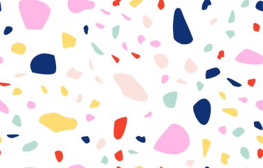Terrazzo kusursuz desen. Pastel renkler. Mermer. Soyut arkaplan.