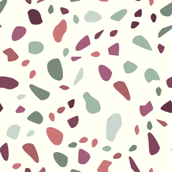Nahtloses Terrazzo-Muster. Pastellfarben. Marmor. Abstrakter Hintergrund. — Stockvektor