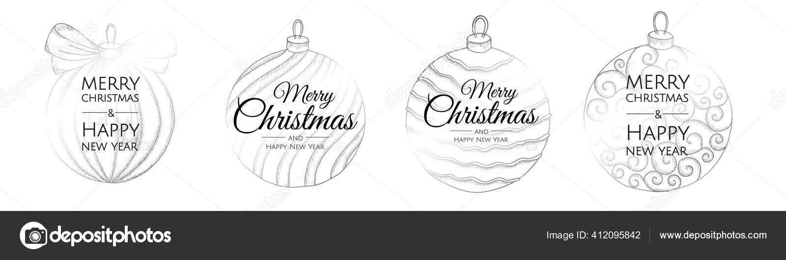 Joyeux Noel Et Bonne Annee Signes Abstraits Etiquettes Ou Modeles De Logo Ensemble Image Vectorielle Par Anasteisha C Illustration