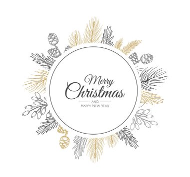 Mutlu noel arkaplanı ve noel unsuru. Vektör illüstrasyonu