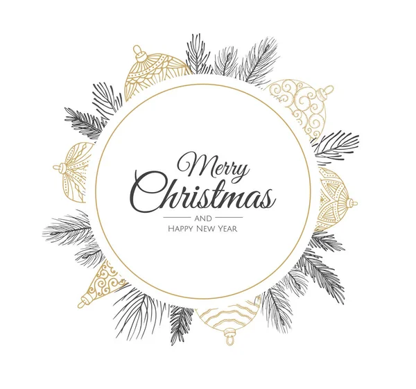 Καλά Χριστούγεννα αφηρημένη κάρτα με πλαίσιο. Χριστούγεννα πώληση, διακοπές web banner. — Διανυσματικό Αρχείο