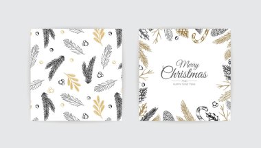 Mutlu noel arkaplanı ve noel unsuru. Vektör illüstrasyonu