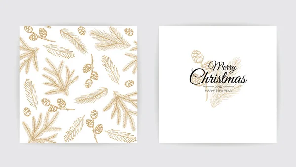 Joyeux Noël Fête invitation. Joyeux Nouvel An Décoration. Vacances saisonnières. — Image vectorielle