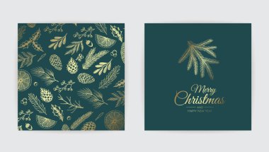 Mutlu noel arkaplanı ve noel unsuru. Vektör illüstrasyonu