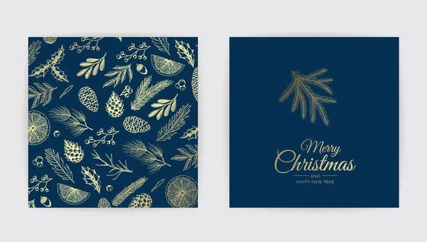 Feliz Navidad tarjeta abstracta con marco. Venta de Navidad, banner web de vacaciones. — Archivo Imágenes Vectoriales