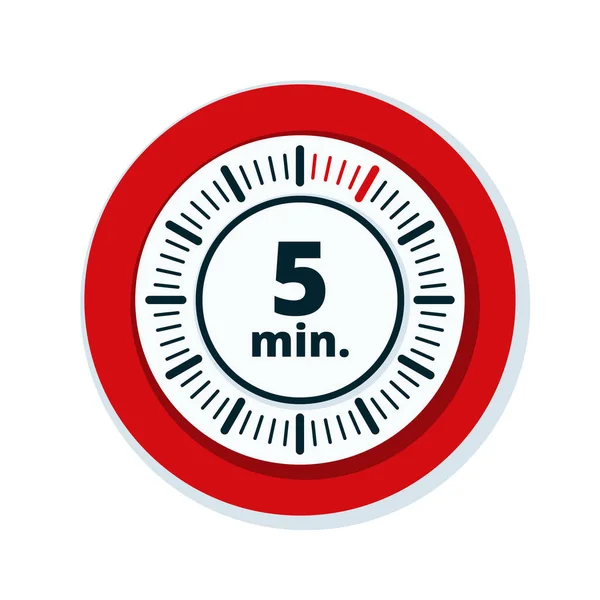 Minutes Timer Icon Isolated White Background Vector Illustration — Stock Vector