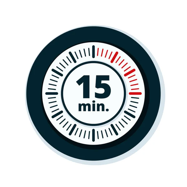 Minuten Timer Pictogram Geïsoleerd Een Witte Achtergrond Vector Illustratie — Stockvector