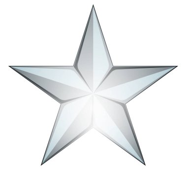 Gümüş yıldız işareti simgesi, vektör, illüstrasyon