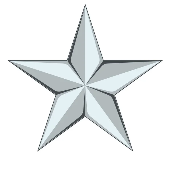 Знак Серебряной Звезды Вектор Иллюстрация — стоковый вектор