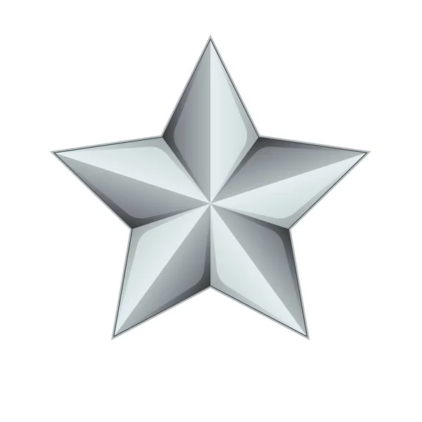 Silver Star Tecken Ikon Vektor Illustration — Stock vektor