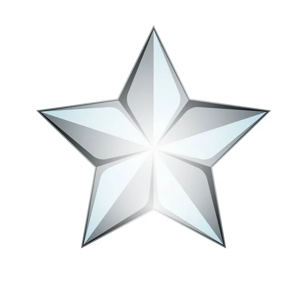 Silver Star Tecken Ikon Vektor Illustration — Stock vektor