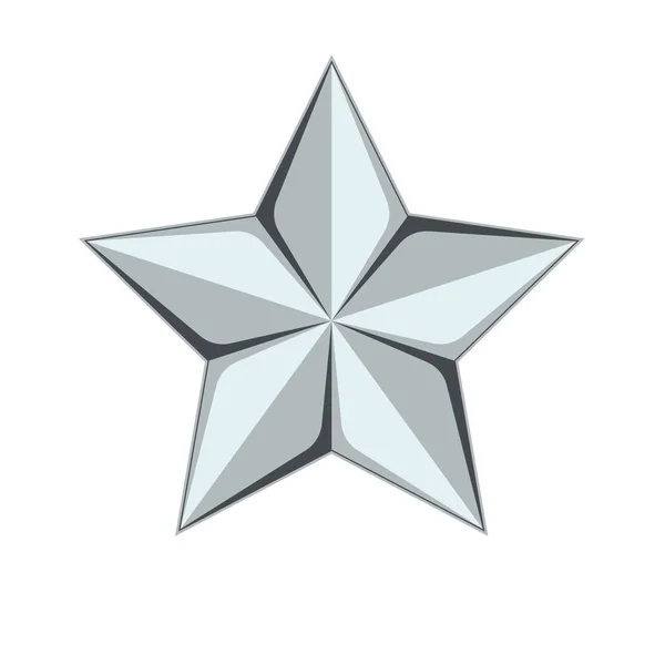 Silver Star Tecken Ikon Vektor Illustration — Stock vektor