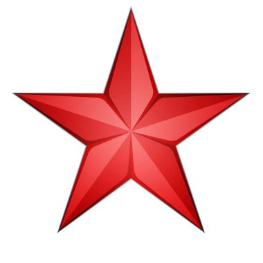 kırmızı yıldız işareti simgesi, vektör, illüstrasyon