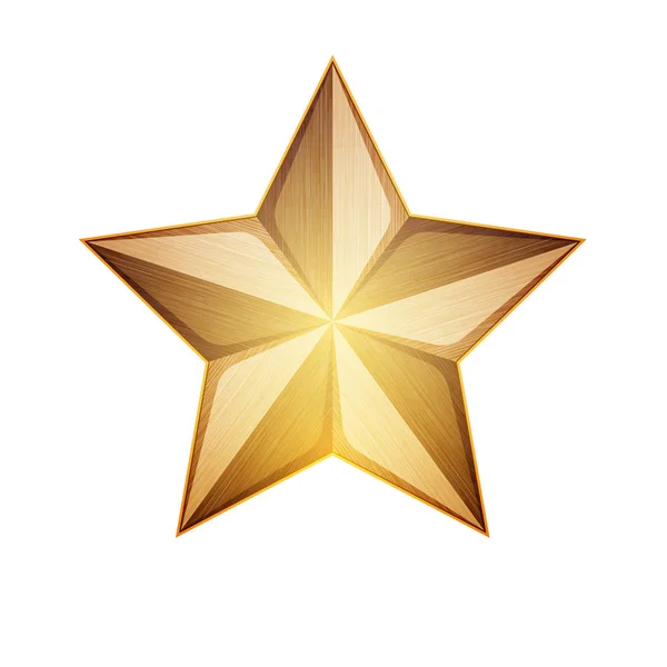 Golden Star Segno Icona Vettore Illustrazione — Vettoriale Stock