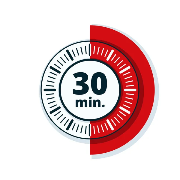 Minuten Timer Pictogram Geïsoleerd Een Witte Achtergrond Vector Illustratie — Stockvector