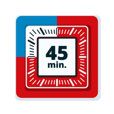 Beyaz arka plan, vektör, illüstrasyon izole 45 dakika zamanlayıcı simgesi