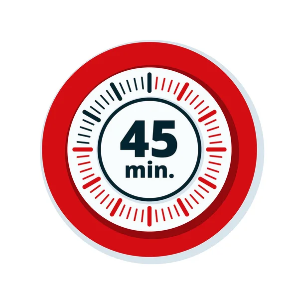 Beyaz arka plan, vektör, illüstrasyon izole 45 dakika zamanlayıcı simgesi