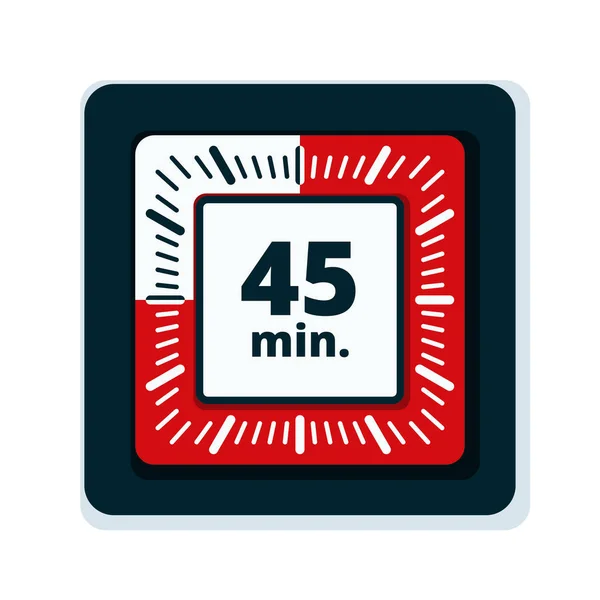 Minuten Timer Pictogram Geïsoleerd Een Witte Achtergrond Vector Illustratie — Stockvector