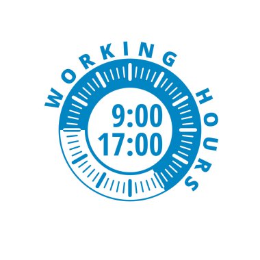 Çalışma saatleri 9'dan 5 pm, vektör, illüstrasyon 