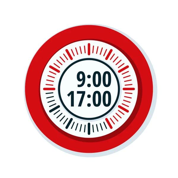 Çalışma saatleri 9'dan 5 pm, vektör, illüstrasyon 