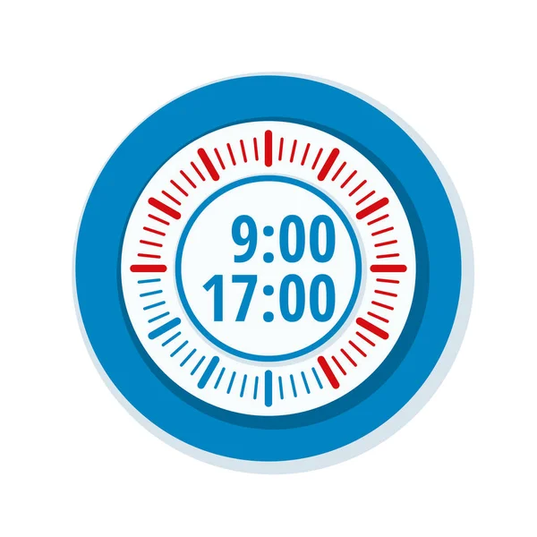 Çalışma saatleri 9'dan 5 pm, vektör, illüstrasyon 