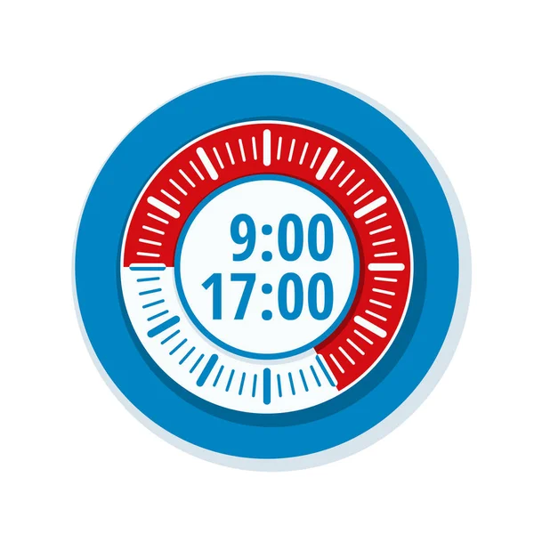 Çalışma saatleri 9'dan 5 pm, vektör, illüstrasyon 