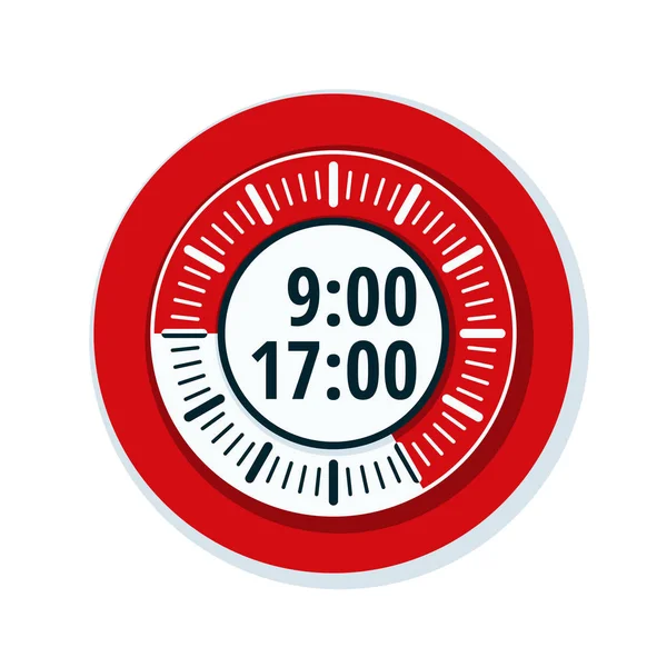 Çalışma saatleri 9'dan 5 pm, vektör, illüstrasyon 