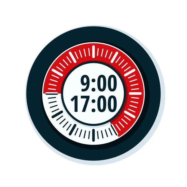 Çalışma saatleri 9'dan 5 pm, vektör, illüstrasyon 