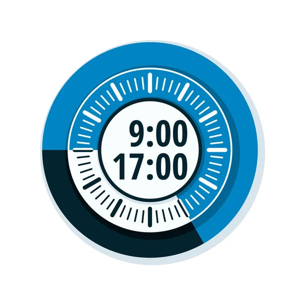 Çalışma saatleri 9'dan 5 pm, vektör, illüstrasyon 