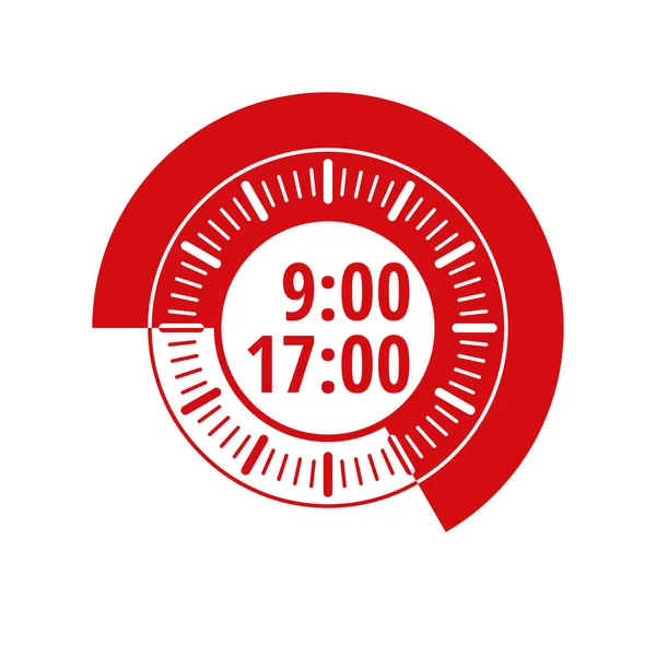 Çalışma saatleri 9'dan 5 pm, vektör, illüstrasyon 