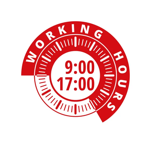Çalışma saatleri 9'dan 5 pm, vektör, illüstrasyon 