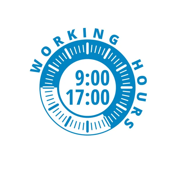 Çalışma saatleri 9'dan 5 pm, vektör, illüstrasyon 
